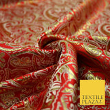 Intricate Paisley Oriental Chinese Brocade Metallic Satin Jacquard Fabric 59"