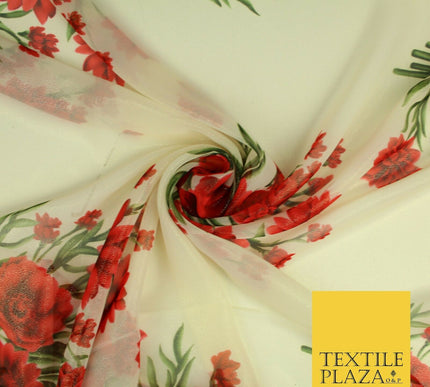 Various Floral Printed Gold Metallic Shimmer Georgette Dress Fabric Shaded Drape