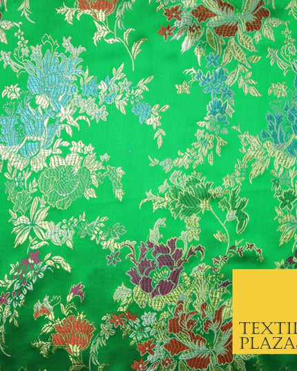 Traditional Oriental Chinese Brocade Metallic Floral Satin Jacquard Fabric 59"