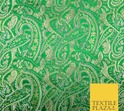 Intricate Paisley Oriental Chinese Brocade Metallic Satin Jacquard Fabric 59"