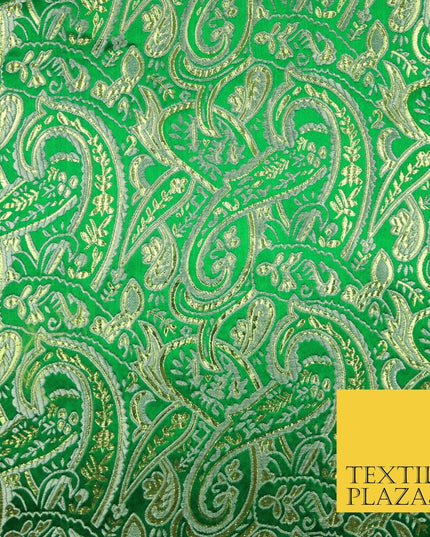 Intricate Paisley Oriental Chinese Brocade Metallic Satin Jacquard Fabric 59"