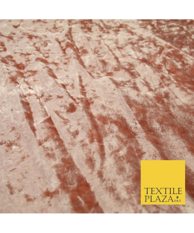PEACH Luxury Crushed Velvet Fabric - Backdrop Sofa Cushions Curtains 1962