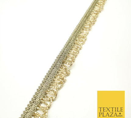 Light Gold Glass Beaded Swag Tassel Drop Loop Trimming Ribbon Border Lace X313