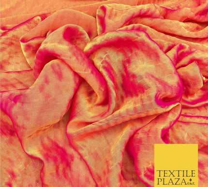 MANGO / PINK Two Tone Square Crushed Chiffon Dress Fashion Scarf Craft LA846