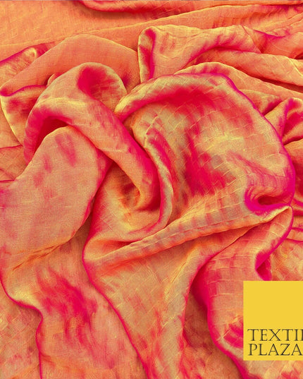MANGO / PINK Two Tone Square Crushed Chiffon Dress Fashion Scarf Craft LA846