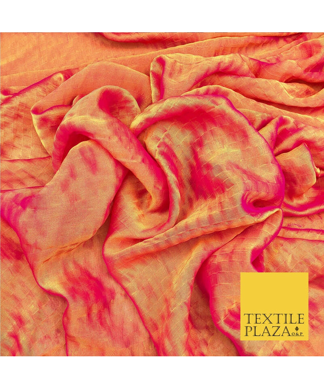 MANGO / PINK Two Tone Square Crushed Chiffon Dress Fashion Scarf Craft LA846