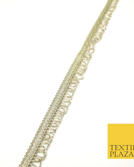 Tinted Gold Glass Beaded Swag Tassel Drop Loop Trimming Ribbon Border Lace X316