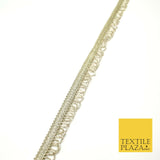 Tinted Gold Glass Beaded Swag Tassel Drop Loop Trimming Ribbon Border Lace X316