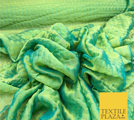 APPLE GREEN/BLUE Two Tone Square Crushed Chiffon Dress Fashion Scarf Craft LA845