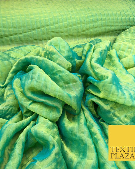 APPLE GREEN/BLUE Two Tone Square Crushed Chiffon Dress Fashion Scarf Craft LA845