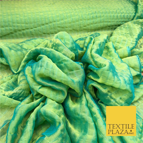 APPLE GREEN/BLUE Two Tone Square Crushed Chiffon Dress Fashion Scarf Craft LA845