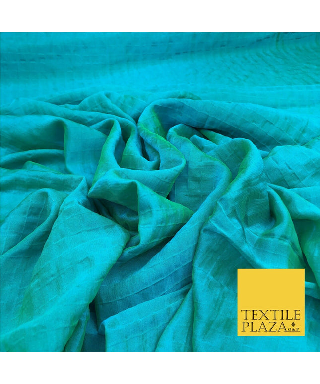 JADE GREEN/BLUE Two Tone Square Crushed Chiffon Dress Fashion Scarf Craft LA843