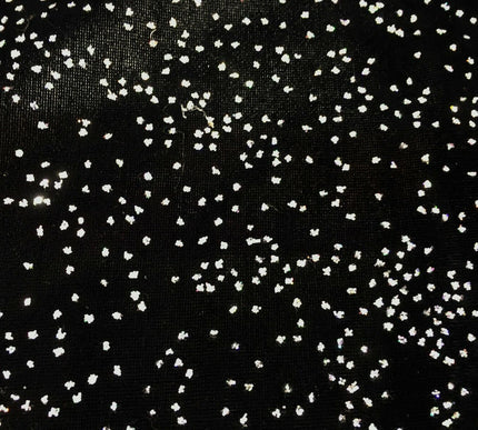 Luxury Black Hologram Metallic Silk Velvet Fabric - 44" Non Stretch PE24