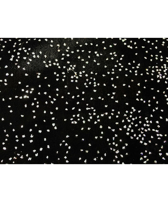 Luxury Black Hologram Metallic Silk Velvet Fabric - 44" Non Stretch PE24
