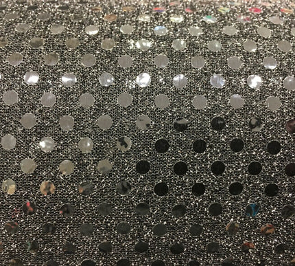 6mm Sequin Hologram Fabric - Shiny Sparkly Fancy Dress Dance - Per Metre - BLACK
