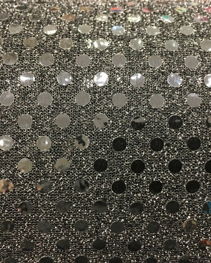 6mm Sequin Hologram Fabric - Shiny Sparkly Fancy Dress Dance - Per Metre - BLACK