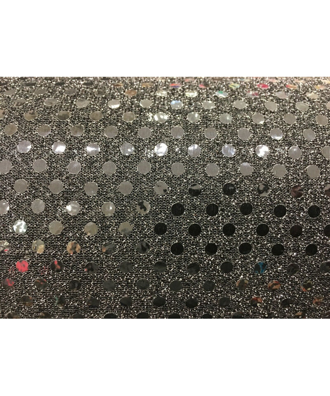 6mm Sequin Hologram Fabric - Shiny Sparkly Fancy Dress Dance - Per Metre - BLACK