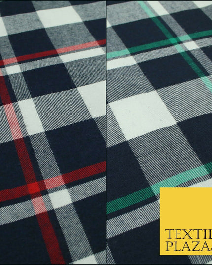 Luxury TARTAN CHECK Brushed Polyester COTTON Twill Fabric 58" Craft Dress