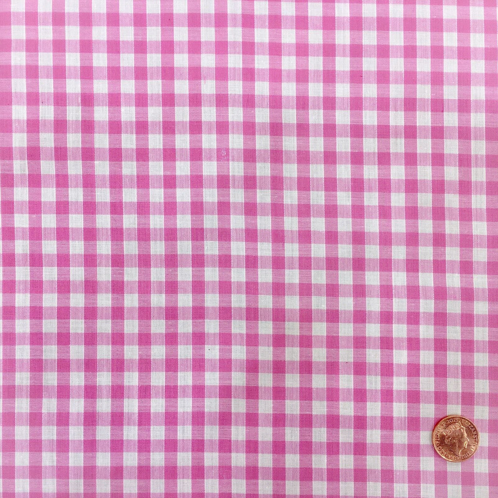 Light Pink Gingham POLYCOTTON Fabric - Per Metre/ Half Metre/ Fat Quarter - RD60