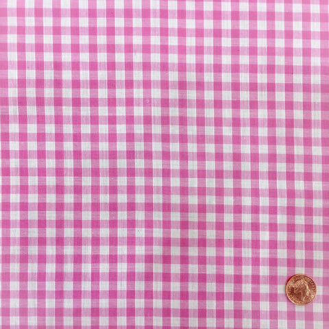 Light Pink Gingham POLYCOTTON Fabric - Per Metre/ Half Metre/ Fat Quarter - RD60