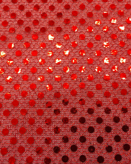 6mm Sequin Hologram Fabric - Shiny Sparkly Fancy Dress Dance - Per Metre - RED