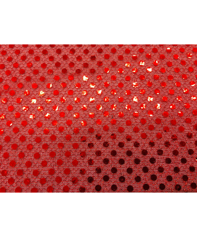 6mm Sequin Hologram Fabric - Shiny Sparkly Fancy Dress Dance - Per Metre - RED