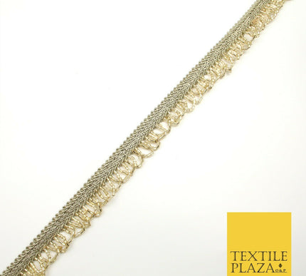 Light Gold Glass Beaded Swag Tassel Drop Loop Trimming Ribbon Border Lace X313