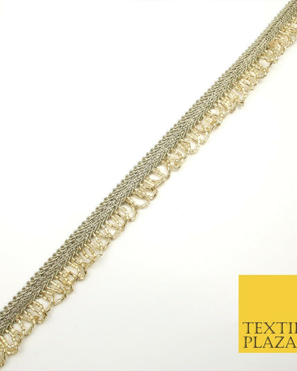 Light Gold Glass Beaded Swag Tassel Drop Loop Trimming Ribbon Border Lace X313