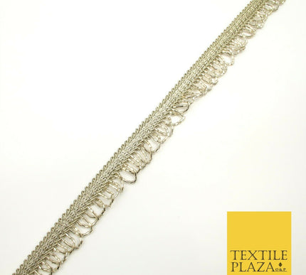 Tinted Gold Glass Beaded Swag Tassel Drop Loop Trimming Ribbon Border Lace X316