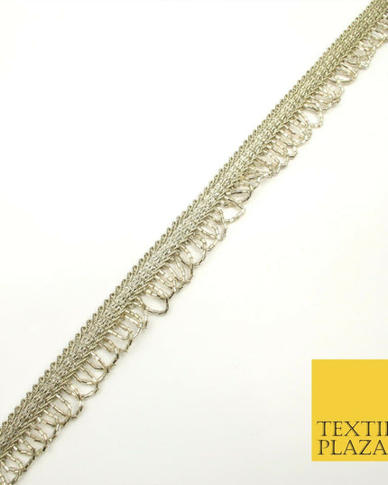 Tinted Gold Glass Beaded Swag Tassel Drop Loop Trimming Ribbon Border Lace X316