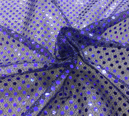 6mm Sequin Hologram Fabric - Shiny Sparkly Fancy Dress Dance -Per Metre - PURPLE