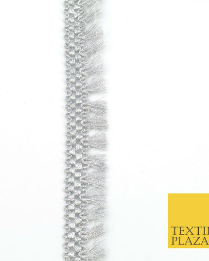 SILVER Mini Tassels Indian Woven Glitter Trim Ribbon Border Lace Ethnic X265