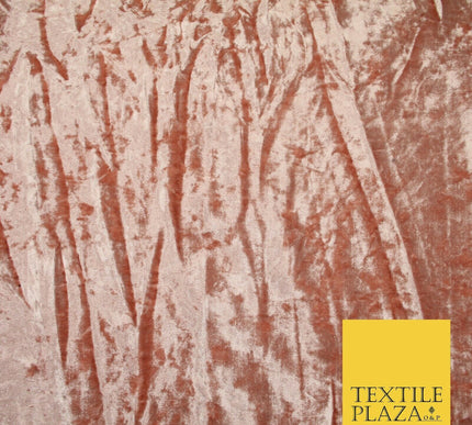 PEACH Luxury Crushed Velvet Fabric - Backdrop Sofa Cushions Curtains 1962