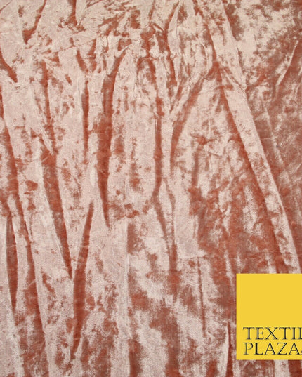 PEACH Luxury Crushed Velvet Fabric - Backdrop Sofa Cushions Curtains 1962