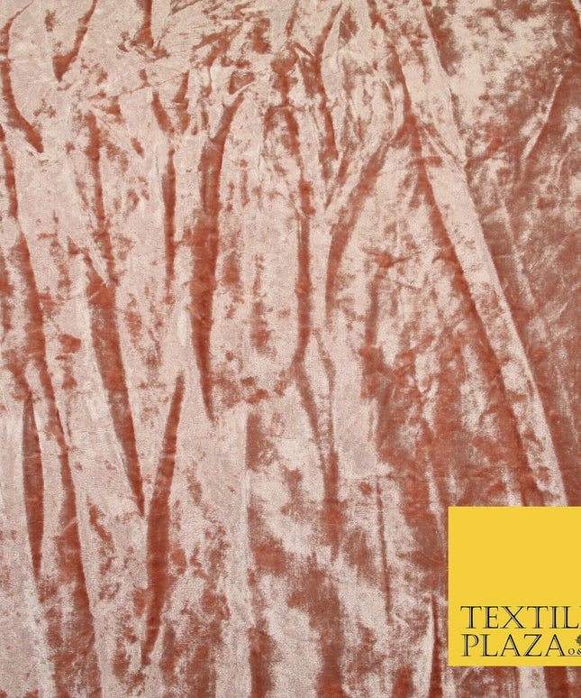 PEACH Luxury Crushed Velvet Fabric - Backdrop Sofa Cushions Curtains 1962