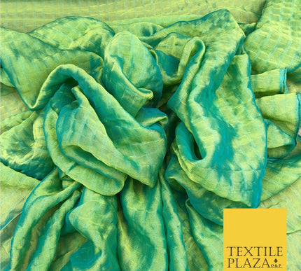 APPLE GREEN/BLUE Two Tone Square Crushed Chiffon Dress Fashion Scarf Craft LA845