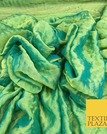 APPLE GREEN/BLUE Two Tone Square Crushed Chiffon Dress Fashion Scarf Craft LA845