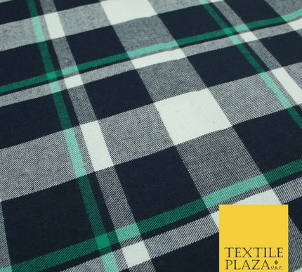 Luxury TARTAN CHECK Brushed Polyester COTTON Twill Fabric 58" Craft Dress