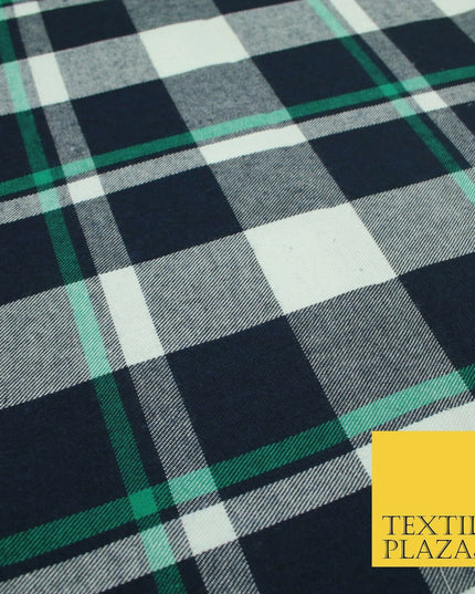 Luxury TARTAN CHECK Brushed Polyester COTTON Twill Fabric 58" Craft Dress