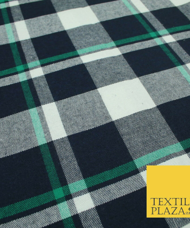 Luxury TARTAN CHECK Brushed Polyester COTTON Twill Fabric 58" Craft Dress