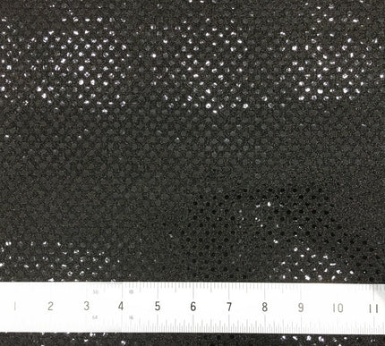 6mm Sequin Hologram Fabric - Shiny Sparkly Fancy Dress Dance - Per Metre - BLACK