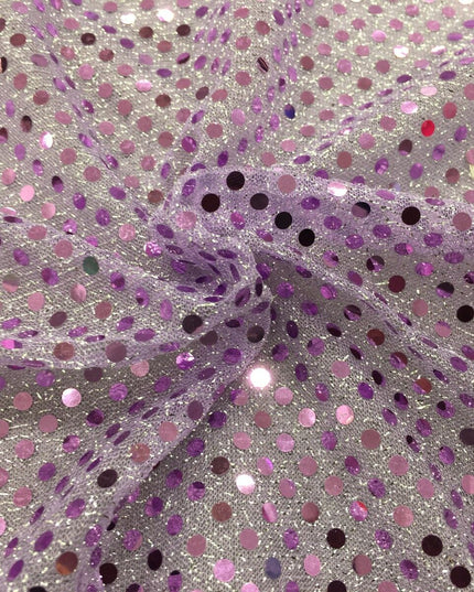 6mm Sequin Hologram Fabric - Shiny Sparkly Fancy Dress Dance - Per Metre - LILAC