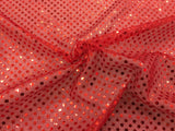 6mm Sequin Hologram Fabric - Shiny Sparkly Fancy Dress Dance - Per Metre - RED