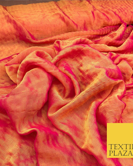 MANGO / PINK Two Tone Square Crushed Chiffon Dress Fashion Scarf Craft LA846