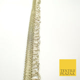 Tinted Gold Glass Beaded Swag Tassel Drop Loop Trimming Ribbon Border Lace X316