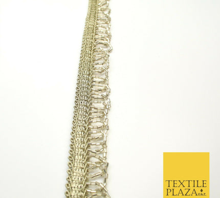 Tinted Gold Glass Beaded Swag Tassel Drop Loop Trimming Ribbon Border Lace X316