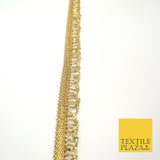 Pure Gold Glass Beaded Swag Tassel Drop Loop Trimming Ribbon Border Lace X315