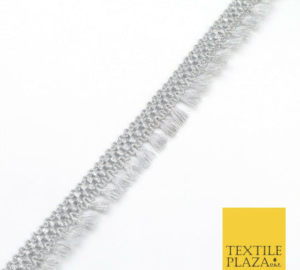 SILVER Mini Tassels Indian Woven Glitter Trim Ribbon Border Lace Ethnic X265