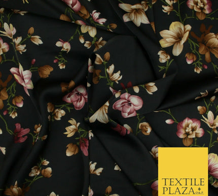 High Quality Polka Dot Spot Hearts Floral Printed Chamoise Satin Dress Fabric