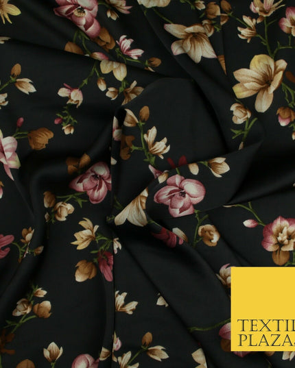 High Quality Polka Dot Spot Hearts Floral Printed Chamoise Satin Dress Fabric